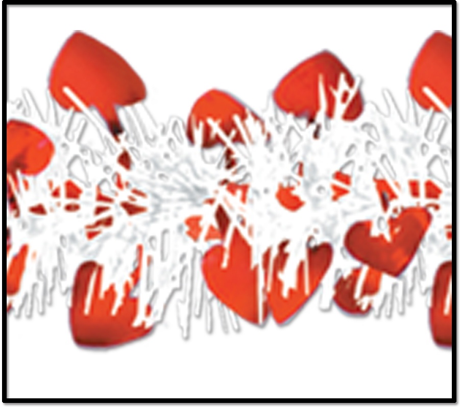 3.6m Metallic Heart Garland