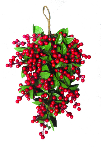 Berry Teardrop with Leaves, 46cm