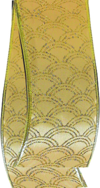 Gold Satin Base with Glitters, 9.1m