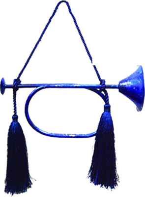 19 x 8cm Bugle Ornament - Blue