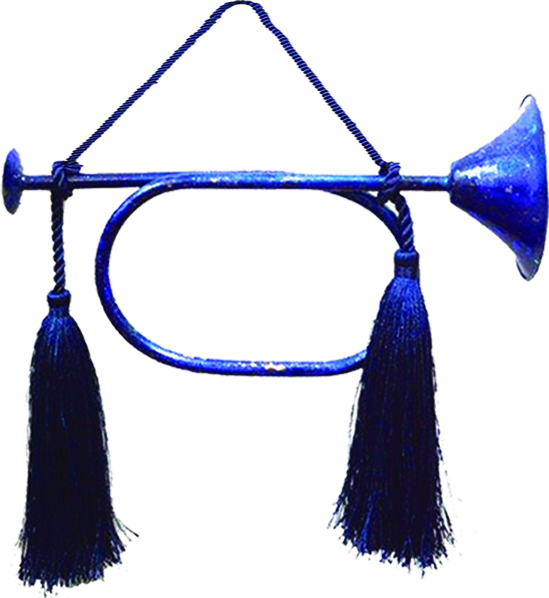35 x 8cm Bugle Ornament - Blue