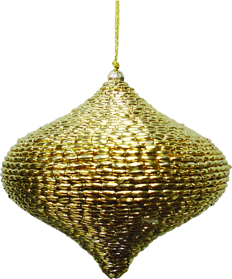12cm Beaded Onion - Gold