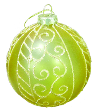 10cm Decorative Glittered Glass ball - Gold