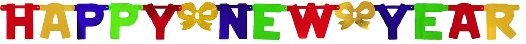 2.7m x 20cm New Year Banner - Multicolour