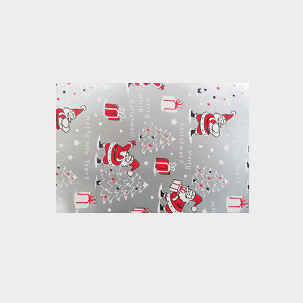 10m x 70cm Gift Wrap - Silver/Red