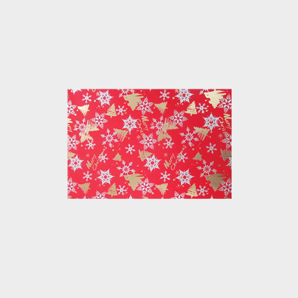 70cm x 10m Gift Wrap - Red/Gold/Silver