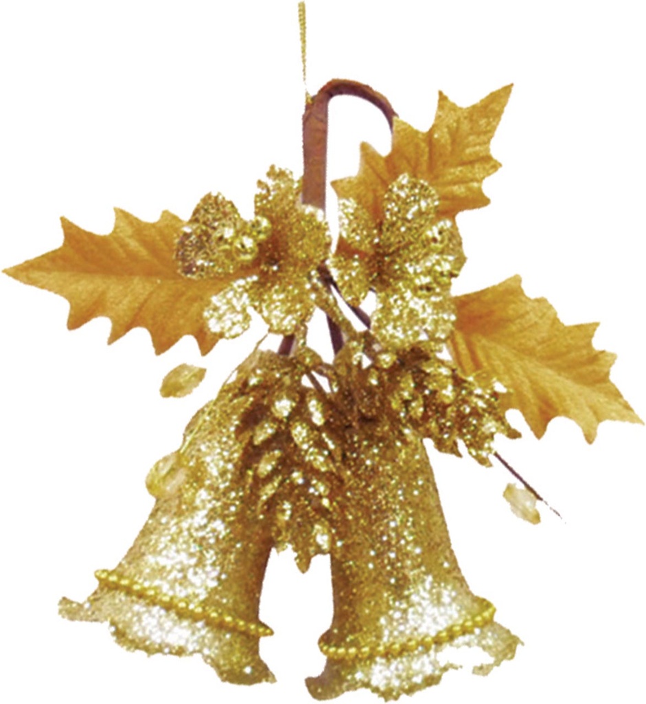 15cm Ornamental Twin Bells - Gold