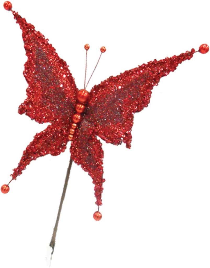 18cm Ornamental Butterfly - Red