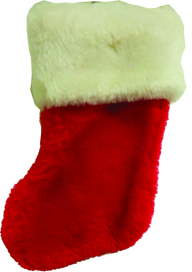 18cm Red Plush Stock W/Fold Over Cuff