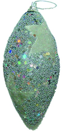 SILVER XMAS BALL 6X15CM