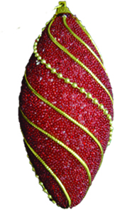 12cm Decorated Hanging Ornament - Red