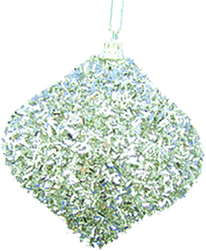 8cm Tinsel Onion - Silver