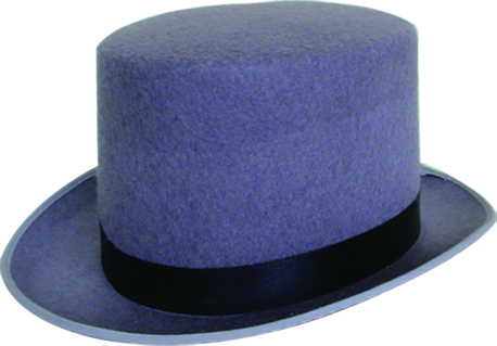 Grey Fabric Top Hat with Black Band