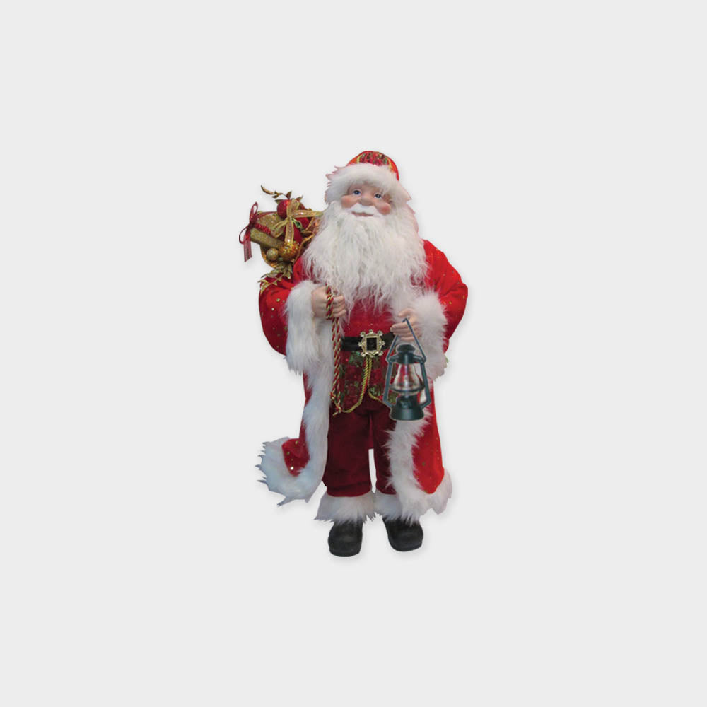 24" Standing Santa with Lamp - Red/White