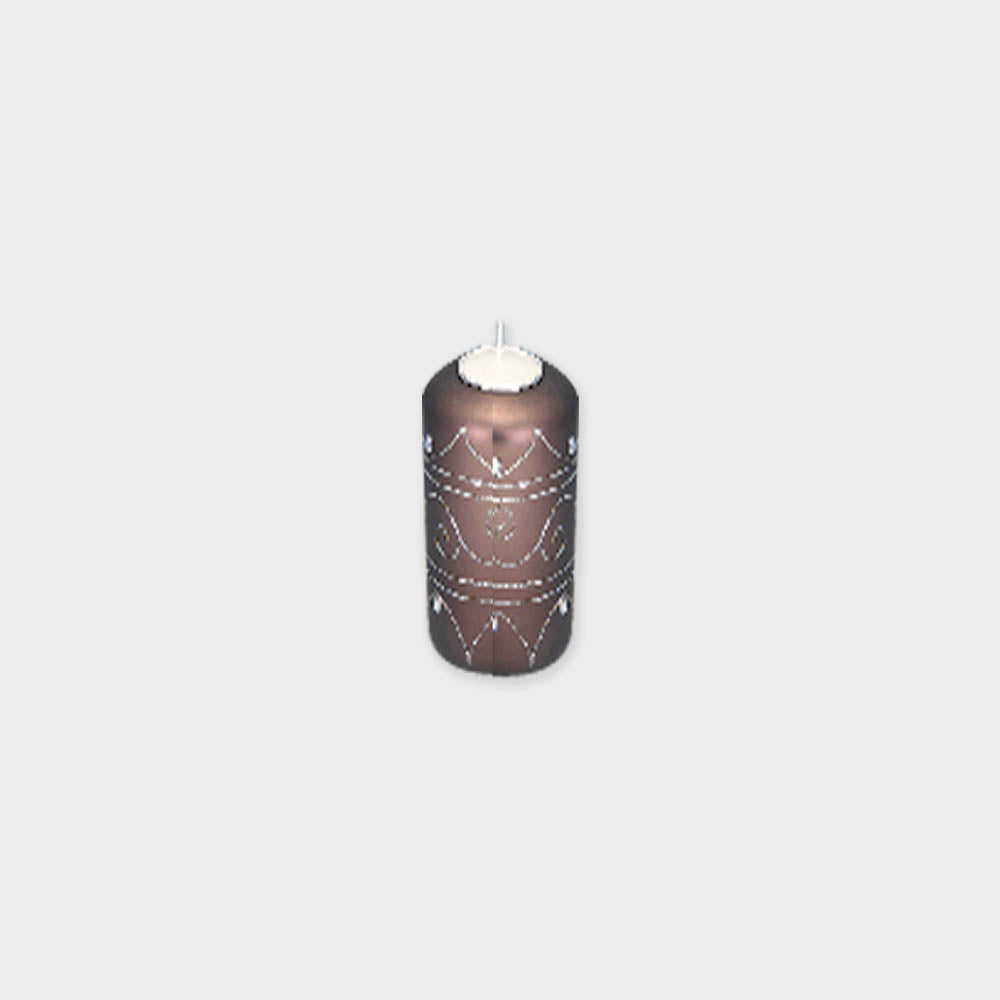 Brown/Silver Candleholder - 4" Tall