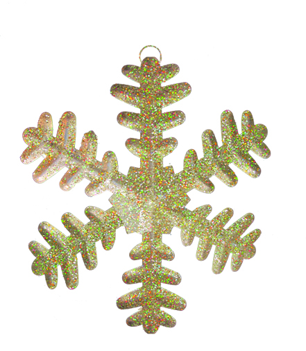 25cm Glittered Snowflake - Gold