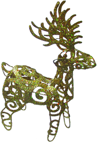 13 x 23cm Decorative Reindeer - Gold
