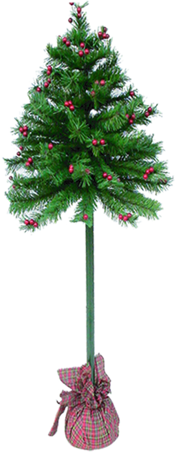 5' Christmas Tree with berries and lights