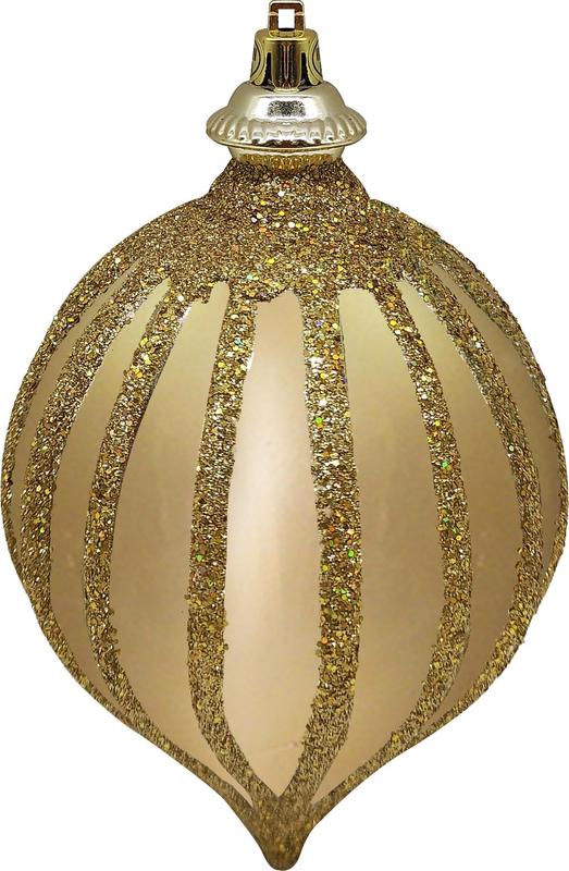 15cm Glittered Matte Drop - Gold
