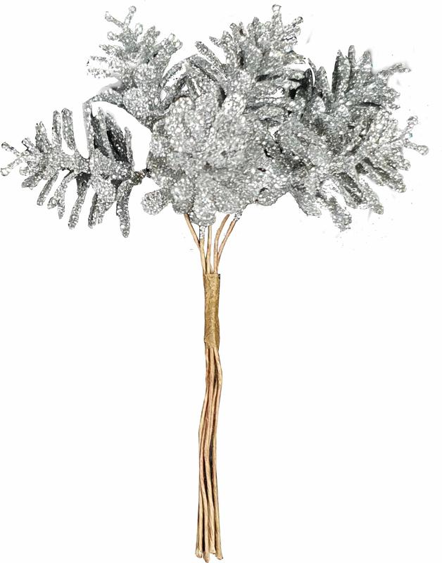 3.5cm Pinecones - Silver