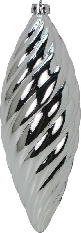 30cm Ridged Oval Tear Drop - Silver
