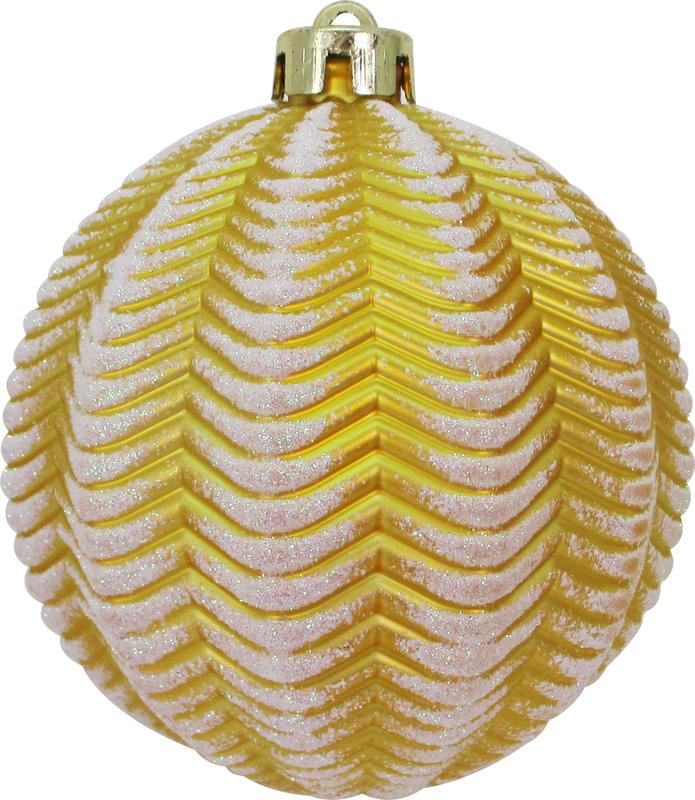 12cm Matte Ridged Ball- Gold