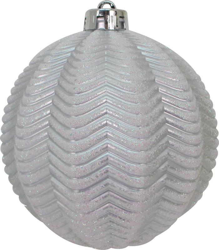 12cm Matte Ridged Ball- Silver