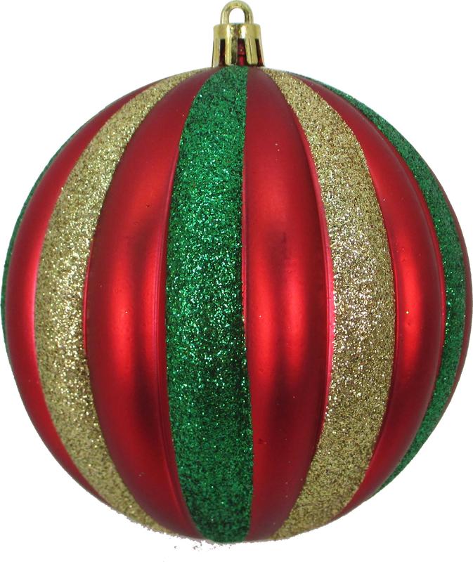 10cm Glittered Pumpkin - Red/Green/Gold