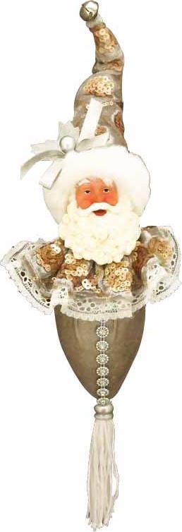 30cm Hanging Santa - Silver