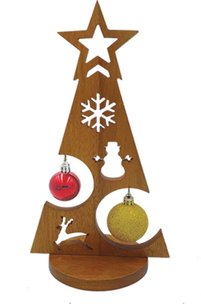 Wooden Tree Centerpiece with Cutouts, 30cm