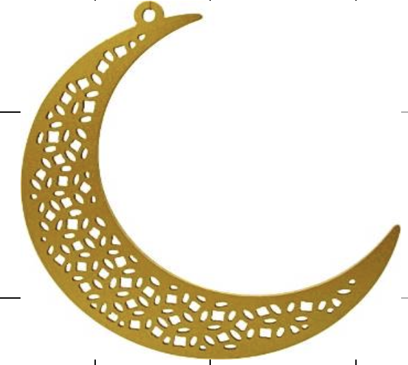 35cm Hanging Crescent - Gold