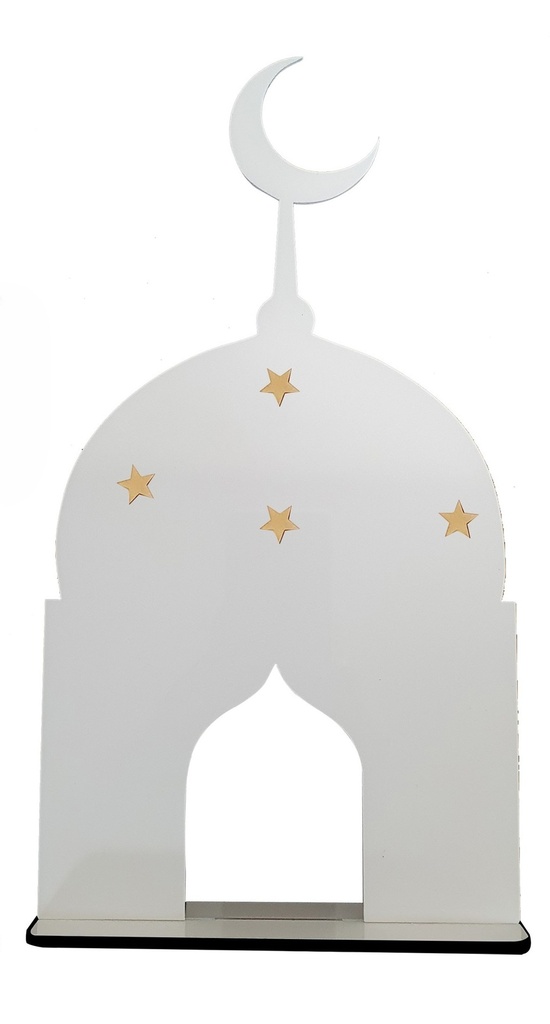 30cm High Acrylic Mosque Centerpiece, White
