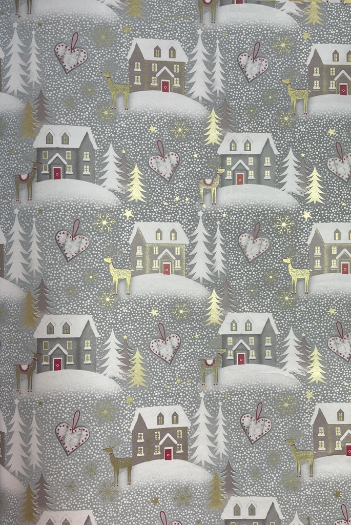 10m x 70cm Printed Gift Wrap - Silver/Multicolour