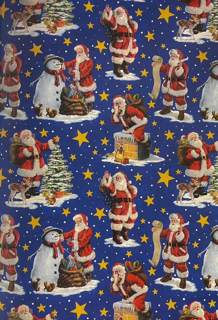10m x 70cm Printed Gift Wrap - Blue/Multicolour