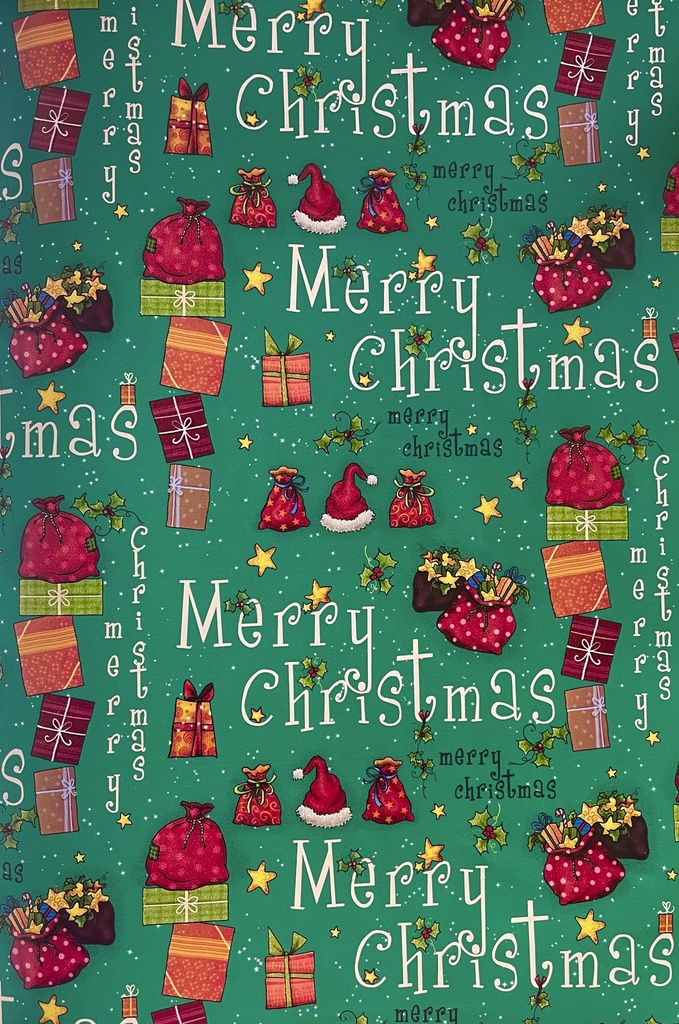 10m x 70cm Printed Gift Wrap - Green/Multicolour