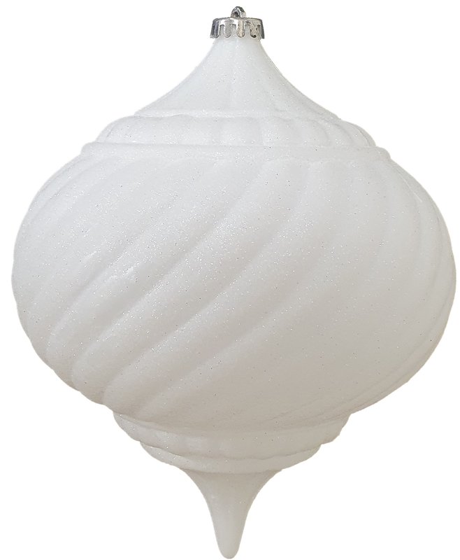 20cm Glittered Onion - White