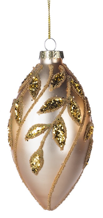 12cm Studded Glass Teardrop - Clear