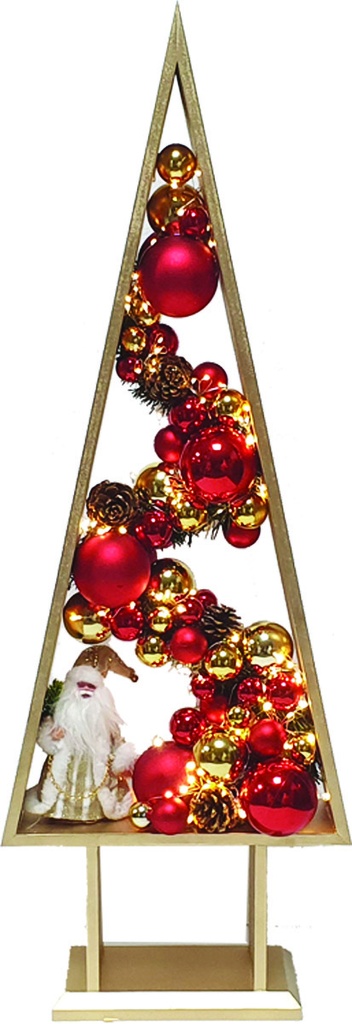 Illuminated Wooden Tree with Decor, 99cm