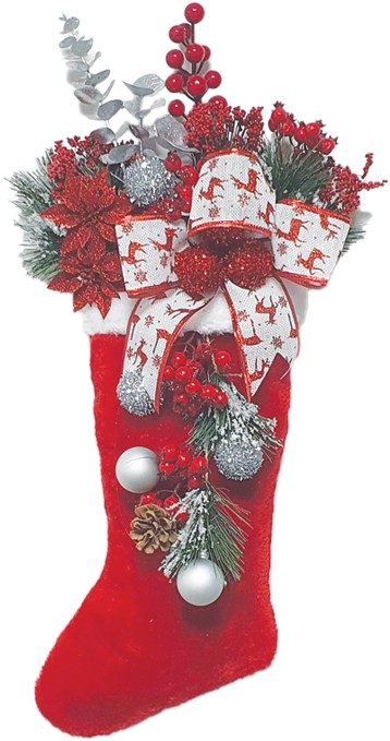 Decorated Stocking, 55cm