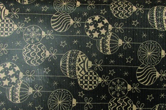 [LI031] 10m x 70cm Printed Gift Wrap - Black/Gold