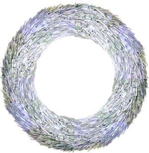 [SA015] 44cm Straw Wreath - Silver