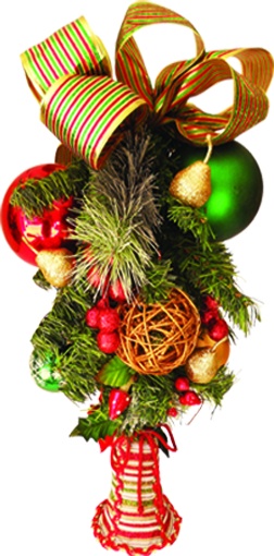 [REF022] 50cm Hanging Decoration w/ Bell - Green/Gold/Red