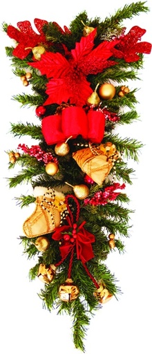[REF023] 75cm Hanging Decoration - Gold/Red