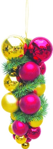 [LX004-GDR] 60cm Ball Grape - Gold/Red