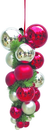 [LX004-SR] 60cm Ball Grape - Silver/Red