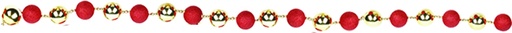 [LF127] 1.6m Ball Garland - Gold/Red