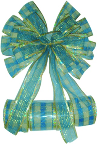 [W06721-B] 135cm x 30cm Tree Top Bow - Blue
