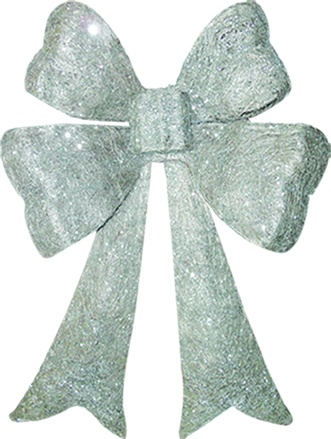 [OM003] 58cm Sisal Bow - Silver