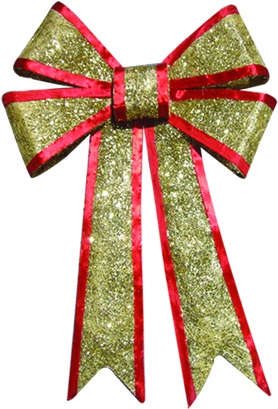 [OM007] 58cm Sisal Bow - Gold w/ Red Lining