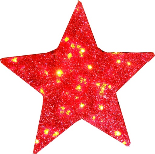 [XQ056-R] 45cm Illuminated Sisal Star - Red